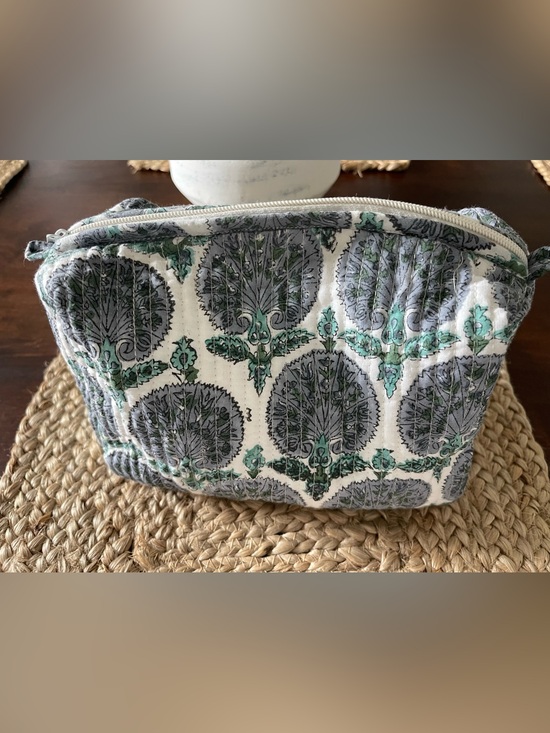 Handbags - Quilted Printed Canvas Makeup Bag